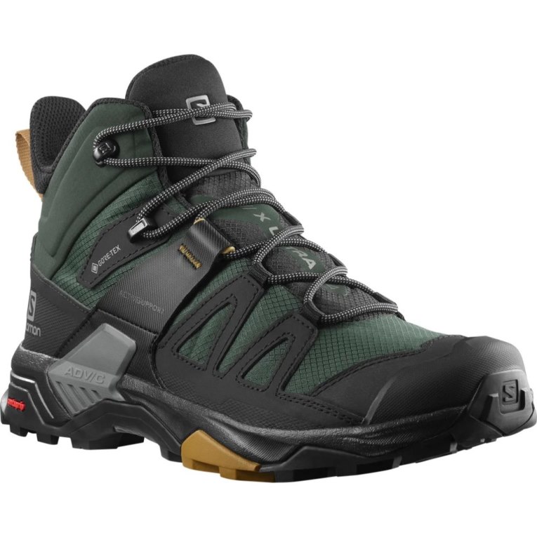 Botas Montaña Salomon X Ultra 4 Mid GTX Hombre Verdes Negros | MX RGDH023